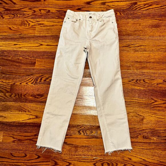 OAT Cropped Fringe Jeans. Ecru. Size 2/26 - Picture 8 of 8